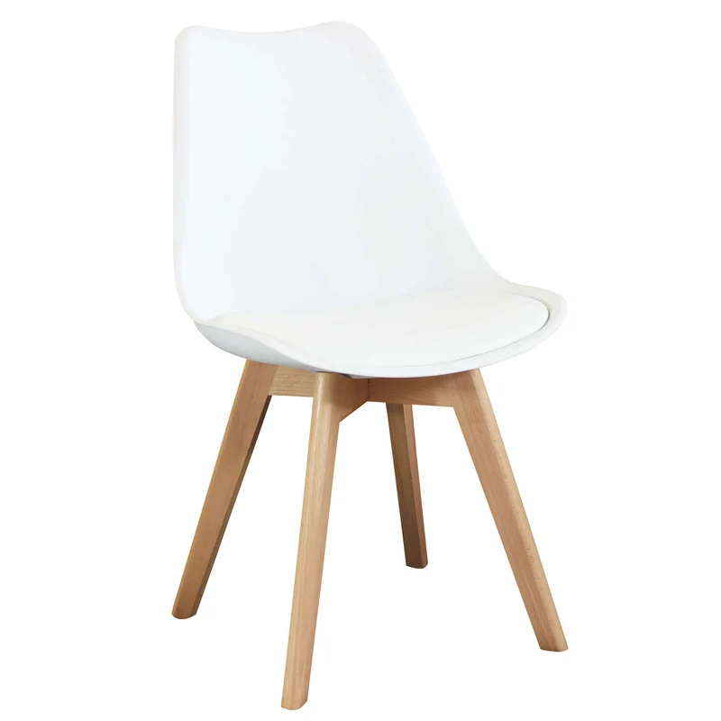 Sedia Svandinava con seduta Imbottita in Plastica Legno cm 49x54x83 - LISA