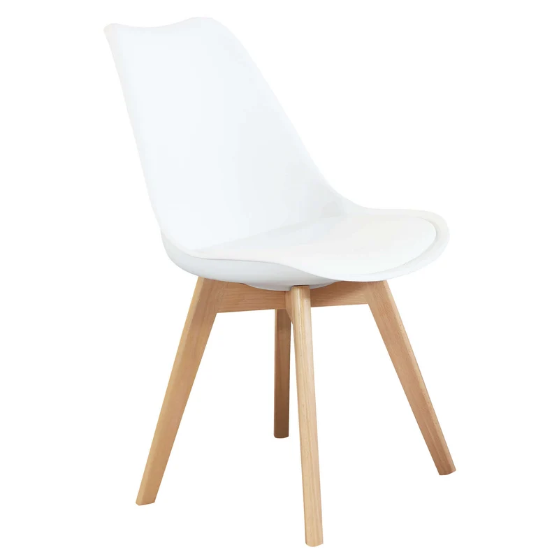 Sedia Svandinava con seduta Imbottita in Plastica Legno cm 49x54x83 - LISA
