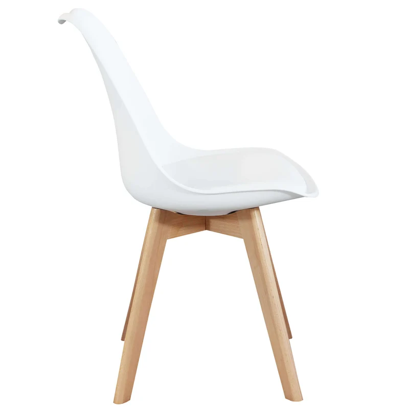 Sedia Svandinava con seduta Imbottita in Plastica Legno cm 49x54x83 - LISA