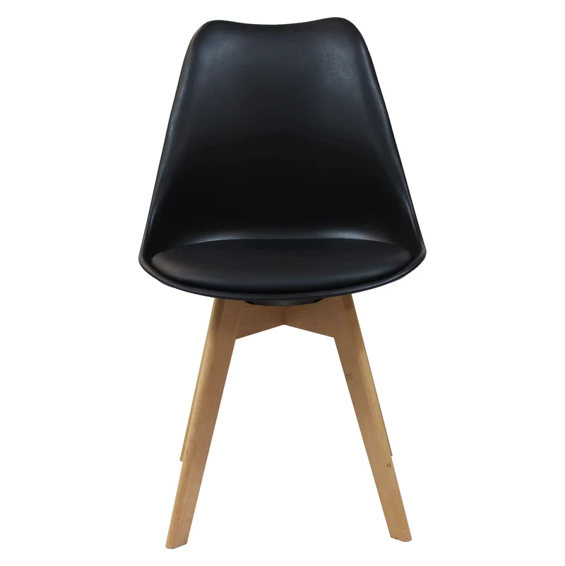 Sedia Svandinava con seduta Imbottita in Plastica Legno cm 49x54x83 - LISA