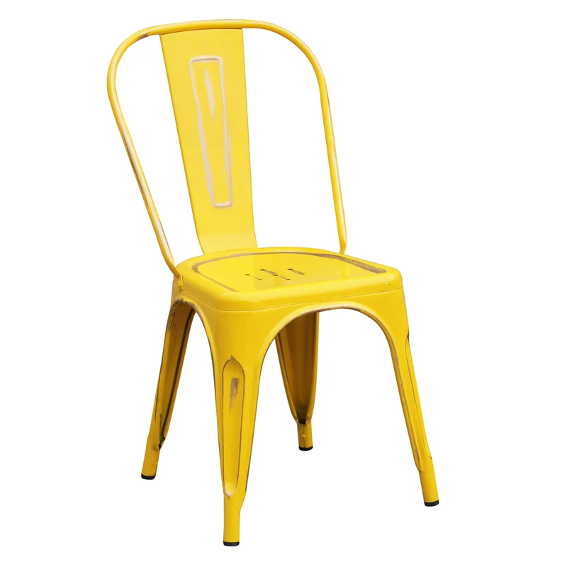 Sedia per Sala da Pranzo Industrial in Acciaio cm 35x45x85 - METAL