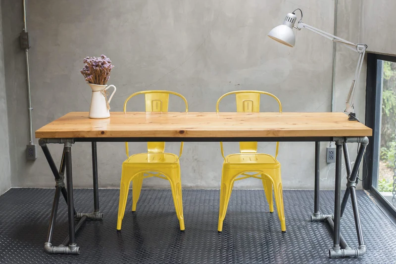 Sedia per Sala da Pranzo Industrial in Acciaio cm 35x45x85 - METAL