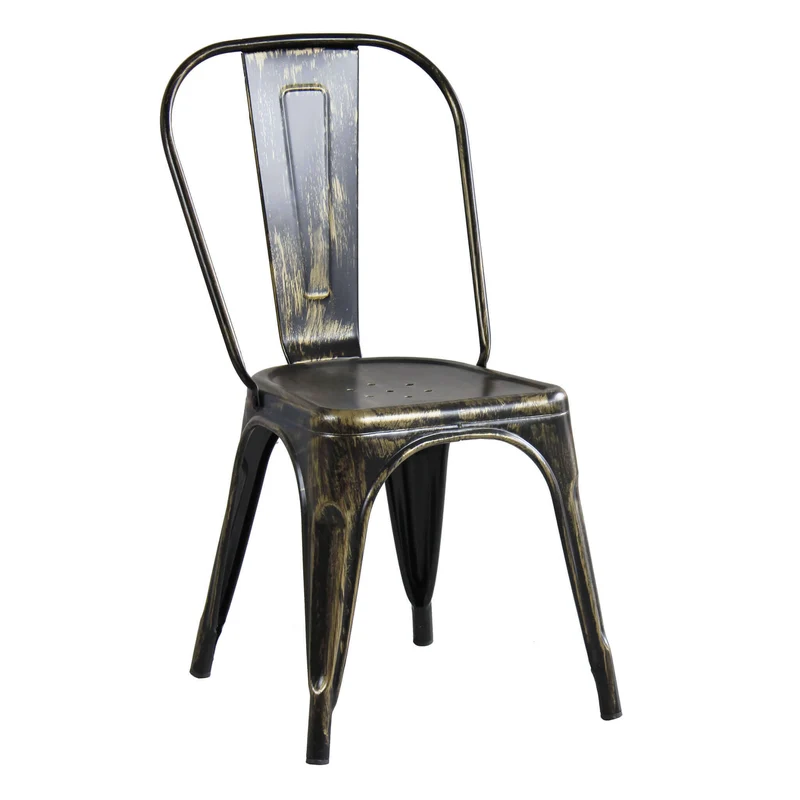 Sedia per Sala da Pranzo Industrial in Acciaio cm 35x45x85 - METAL