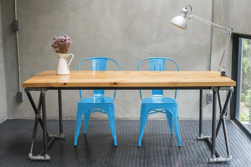 Sedia per Sala da Pranzo Industrial in Acciaio cm 35x45x85 - METAL
