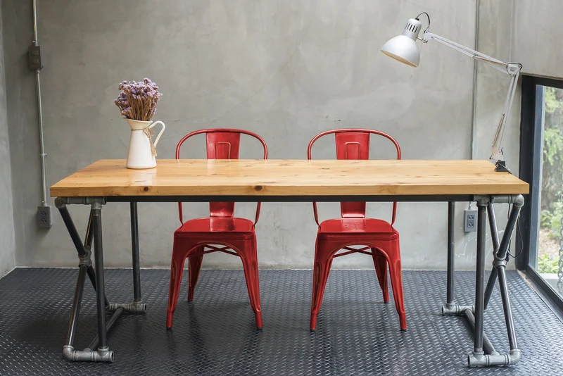 Sedia per Sala da Pranzo Industrial in Acciaio cm 35x45x85 - METAL