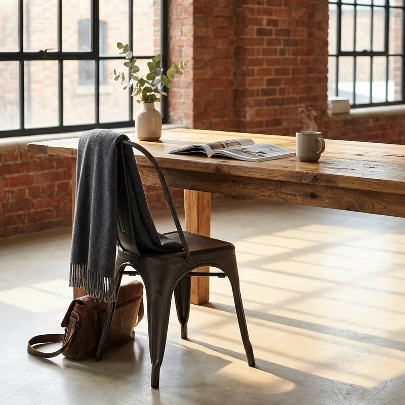 Sedia per Sala da Pranzo Industrial in Acciaio cm 35x45x85 - METAL