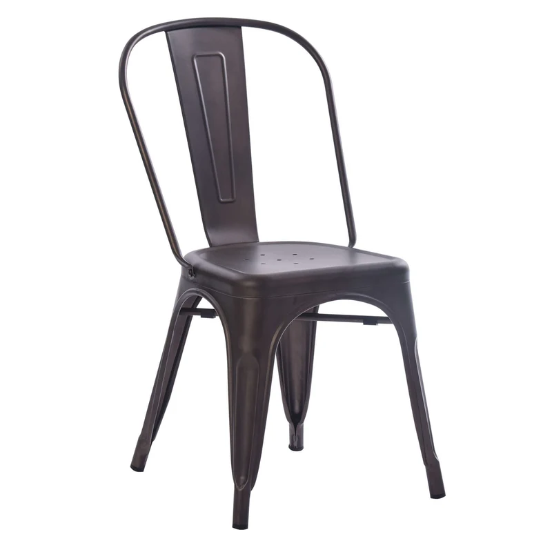 Sedia per Sala da Pranzo Industrial in Acciaio cm 35x45x85 - METAL
