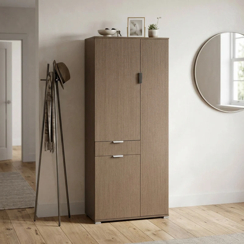 Armadio MR805047 in Truciolare Bilaminato Rovere Grigio