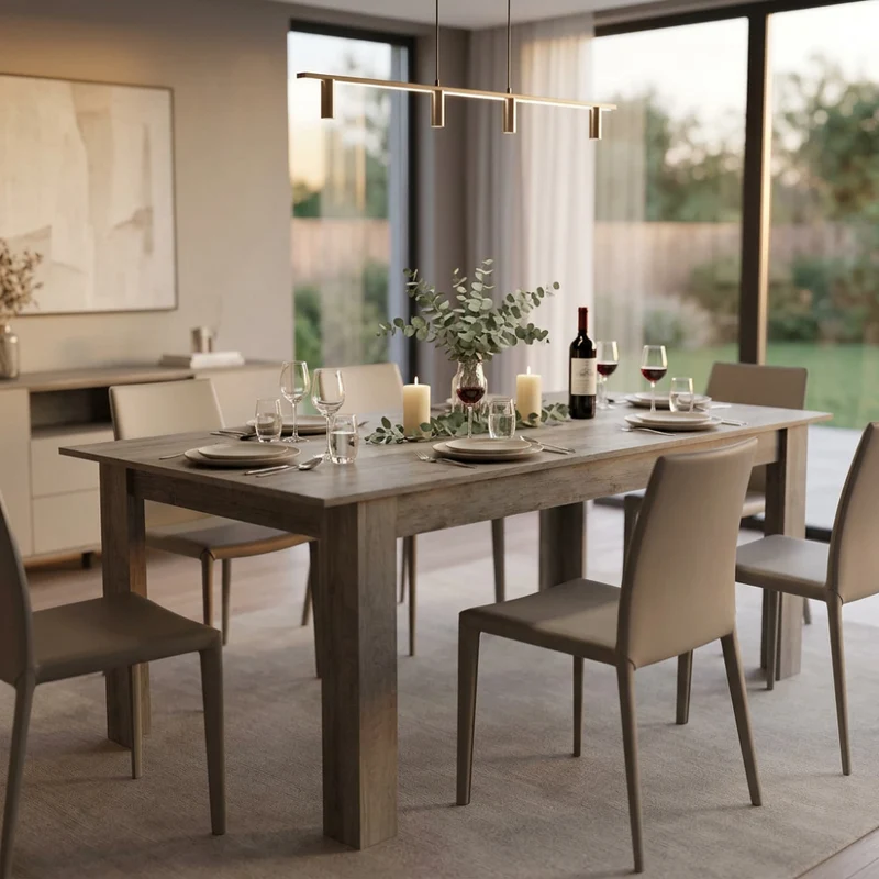 Tavolo da Pranzo Gemma in Rovere Grigio Allungabile