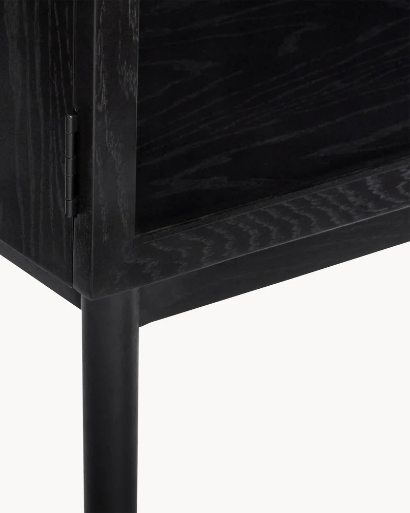 Consolle in legno di rovere con ante in vetro Museum