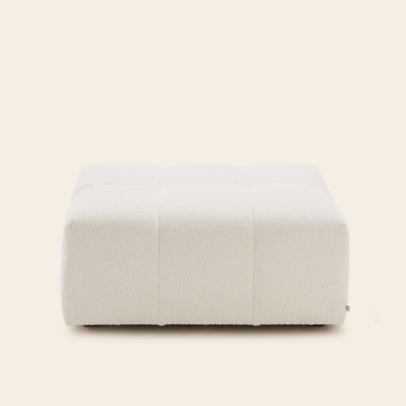 Pouf modulable UBERTO sym écru bouclé