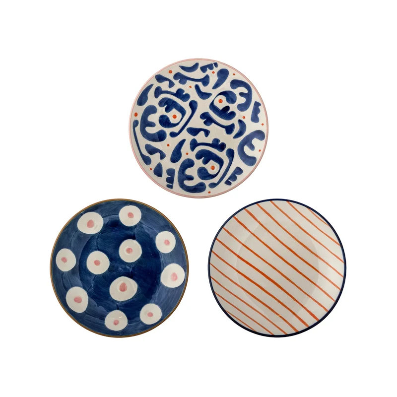 Eviaya gebaksbordjes blauw – set van 3 – Ø 16 cm