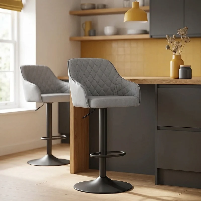 Sgabello Ecopelle - Perth Grigio