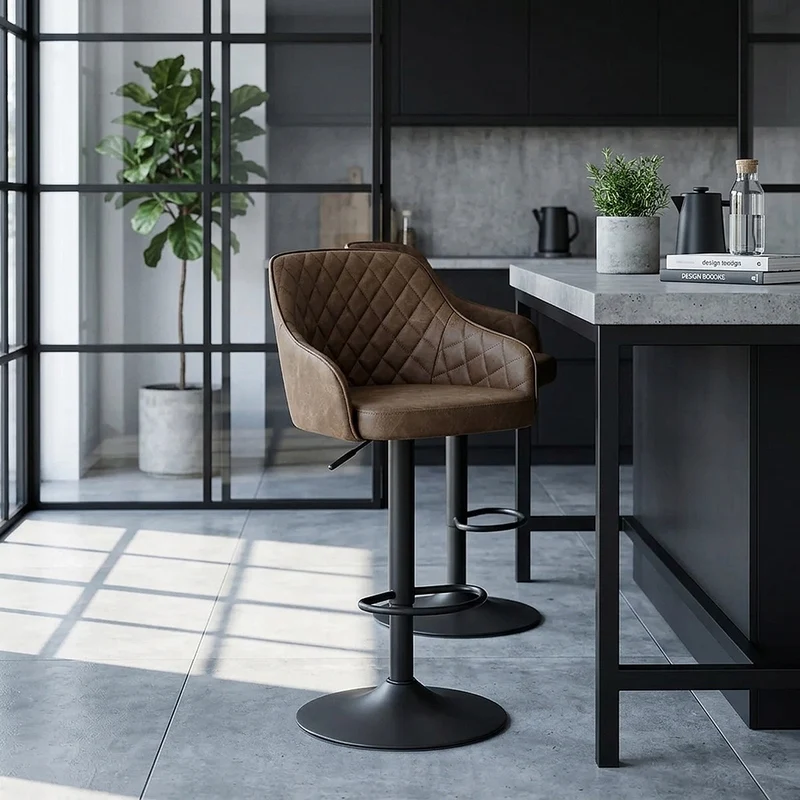 Sgabello Ecopelle - Perth Marrone