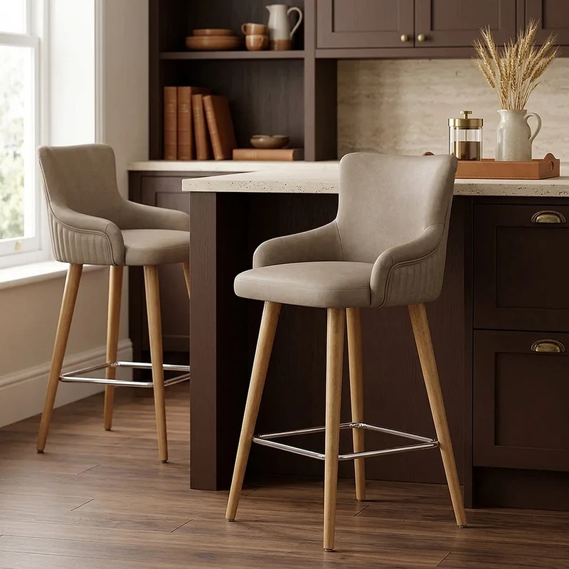 Sgabello Ecopelle - Diablo Legno Talpa