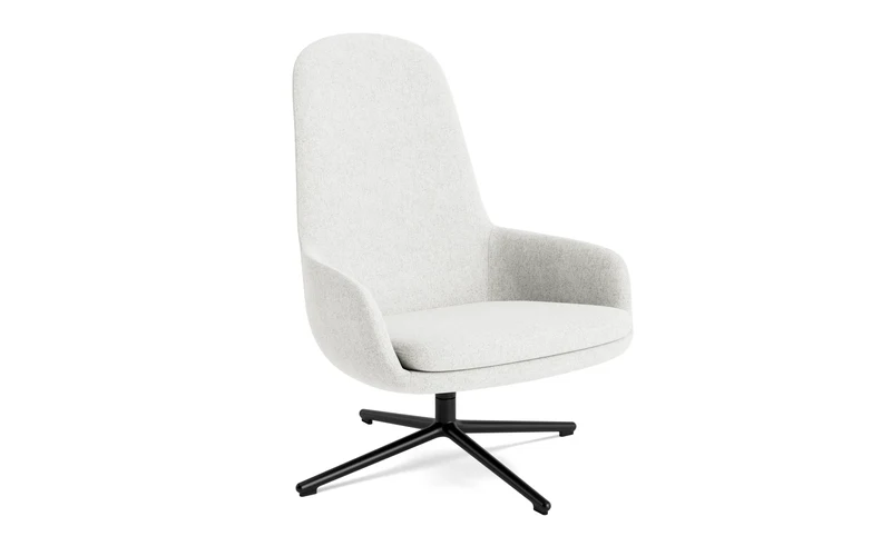 Era Lounge-Sessel hoch mit Drehgestell schwarzes Aluminium Hallingdal