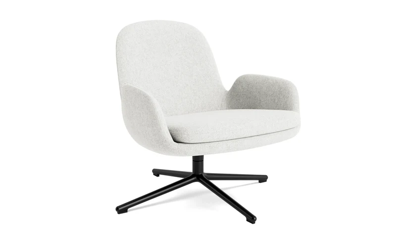 Era Lounge-Sessel niedrig mit Drehgestell schwarzes Aluminium Hallingdal
