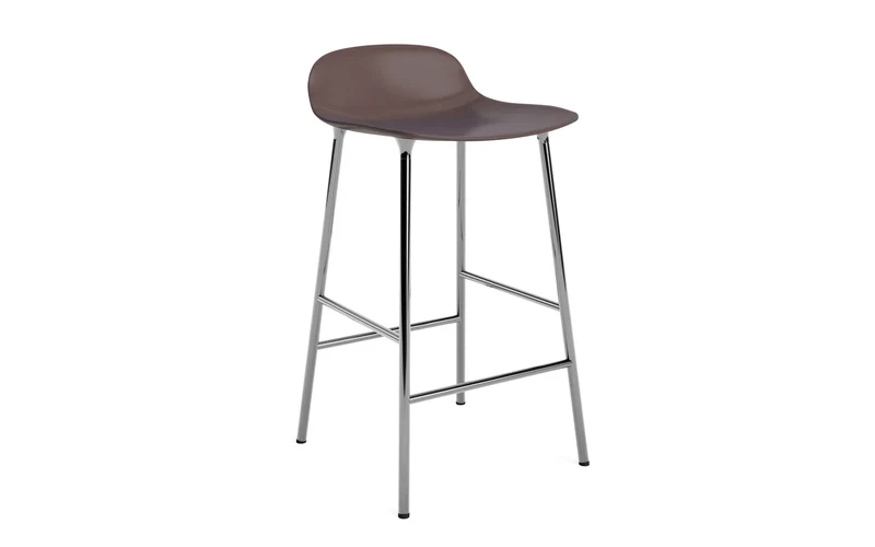 Form Barstuhl 65 cm Braun/Chrom