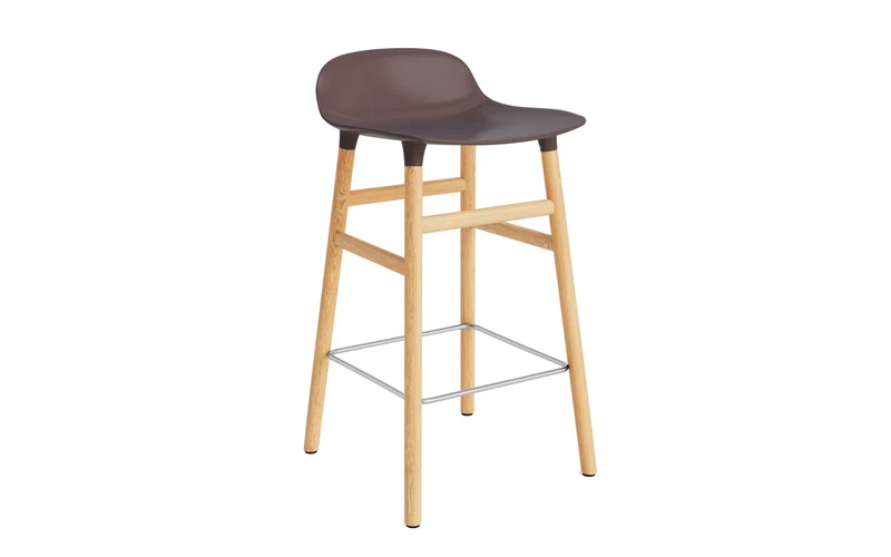 Form Barstuhl 65 cm braun/Eiche