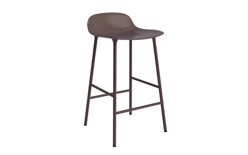 Form Barstuhl 65 cm braun/Stahl