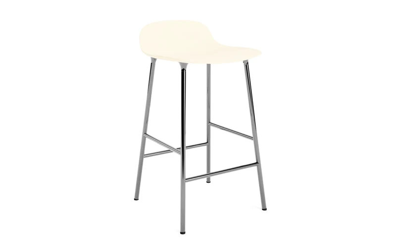 Form Barstuhl 65 cm Creme/Chrom