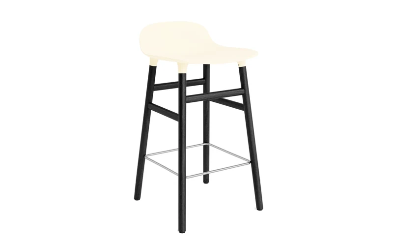 Form Barstuhl 65 cm creme/schwarz