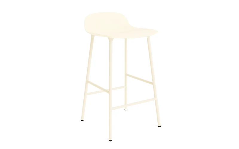 Form Barstuhl 65 cm Creme/Stahl