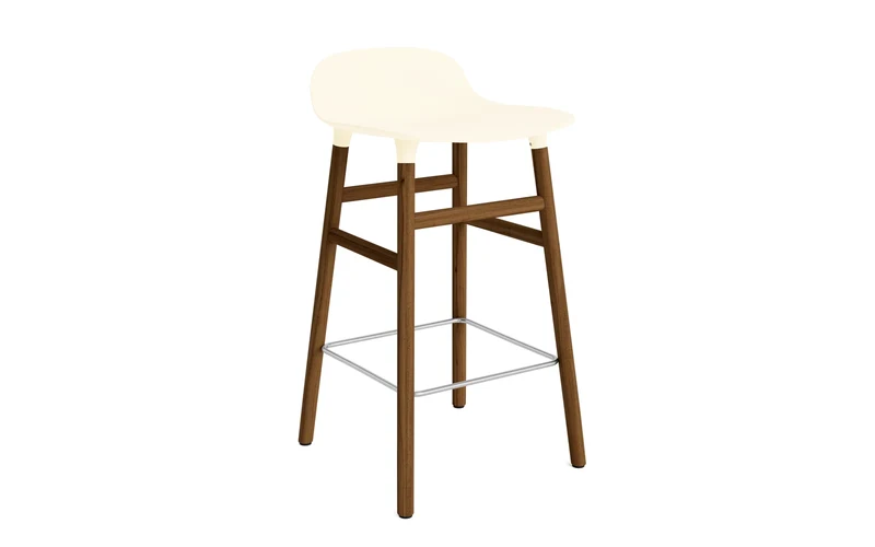 Form Barstuhl 65 cm Creme/Walnuss