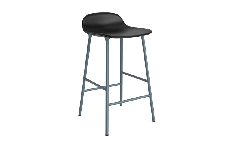 Form Barstuhl 65 cm gepolstert blau Stahl Ultra
