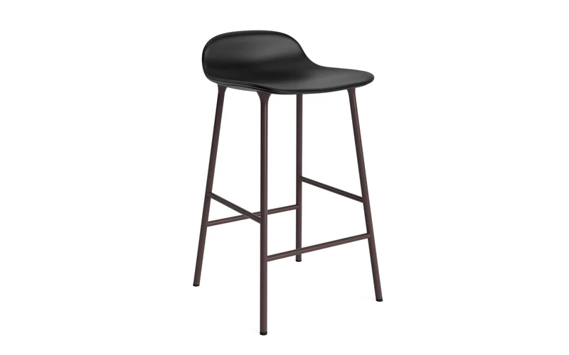 Form Barstuhl 65 cm gepolstert braun Stahl Ultra