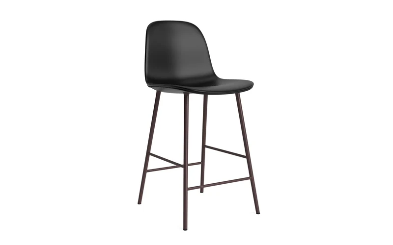 Form Barstuhl 65 cm gepolstert Braun stahl/Ultra leder