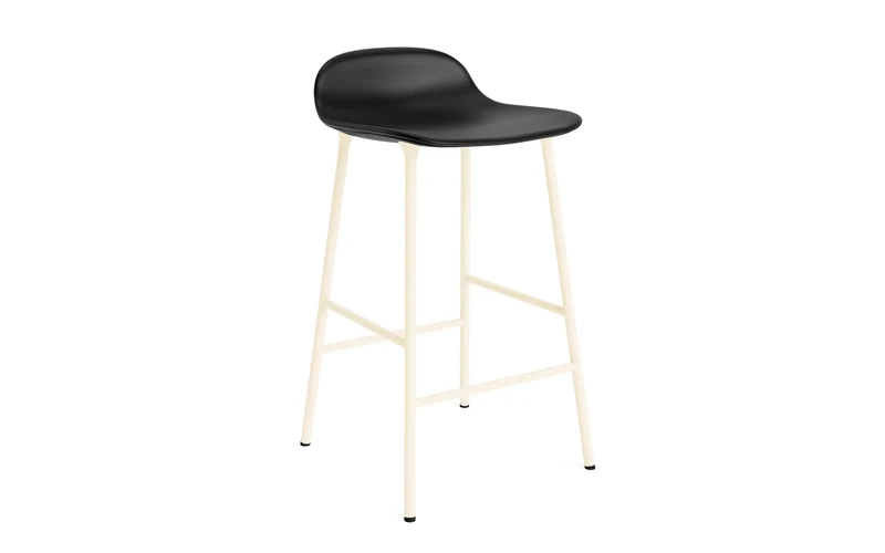 Form Barstuhl 65 cm gepolstert creme Stahl Ultra