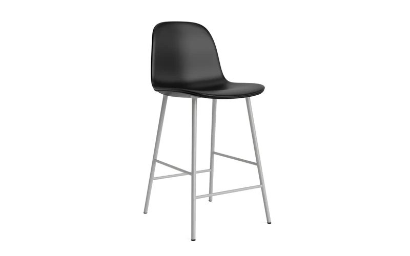 Form Barstuhl 65 cm gepolstert Grau stahl/Ultra leder