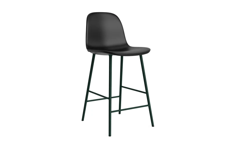 Form Barstuhl 65 cm gepolstert Grün stahl/Ultra leder