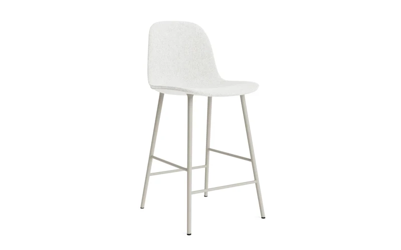 Form Barstuhl 65 cm gepolstert Hellgrau Stahl Hallingdal