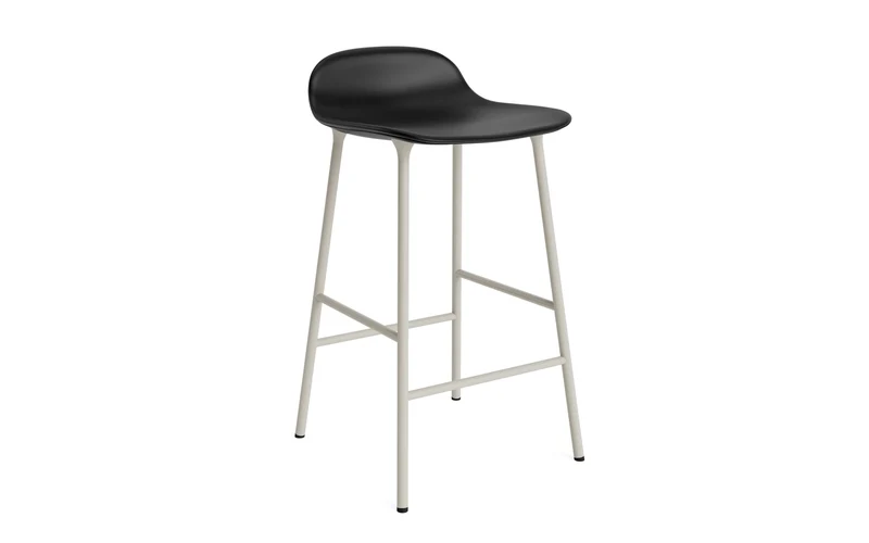Form Barstuhl 65 cm gepolstert hellgrau Stahl Ultra