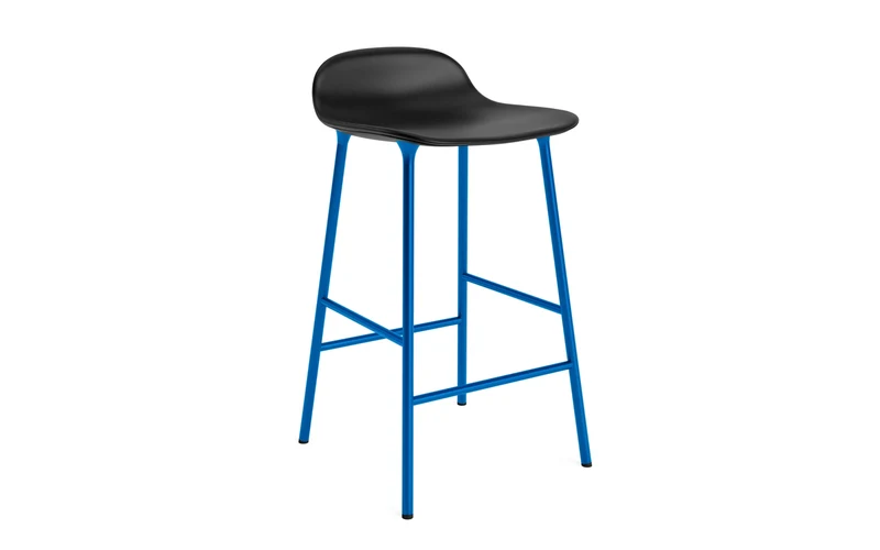 Form Barstuhl 65 cm gepolstert leuchtendes blau Stahl Ultra