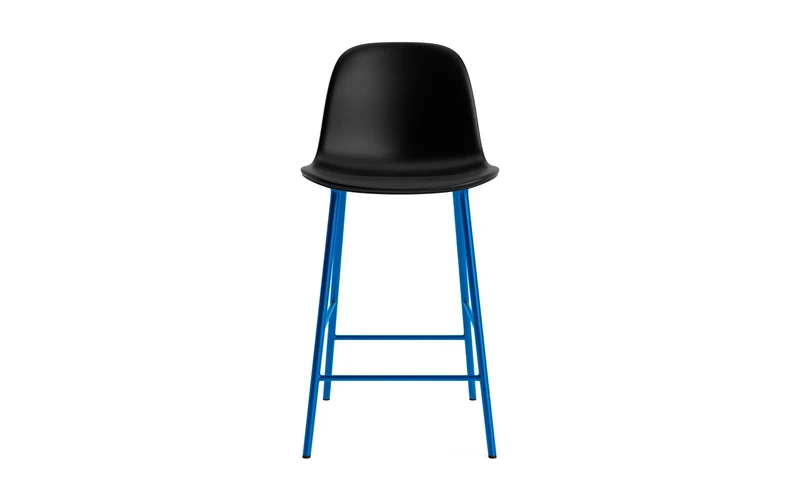 Form Barstuhl 65 cm gepolstert Leuchtendes Blau stahl/Ultra leder