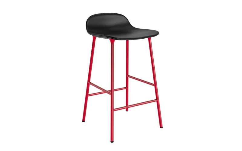 Form Barstuhl 65 cm gepolstert leuchtendes rot Stahl Ultra