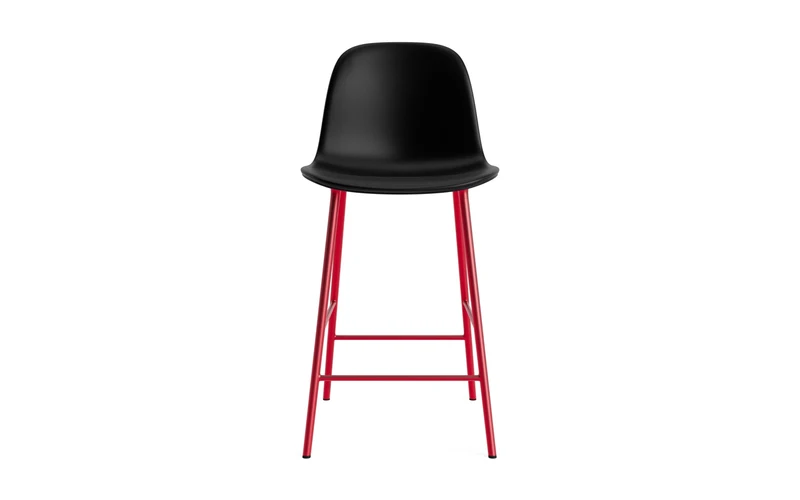 Form Barstuhl 65 cm gepolstert Leuchtendes Rot stahl/Ultra leder