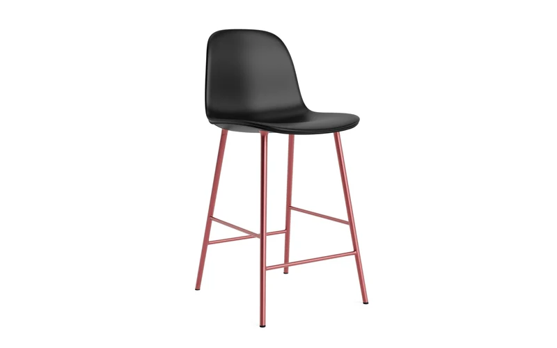 Form Barstuhl 65 cm gepolstert Rot stahl/Ultra leder