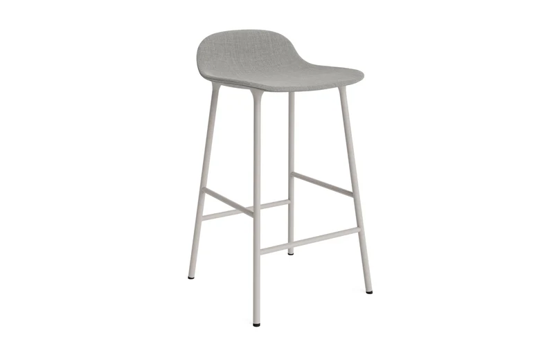Form Barstuhl 65 cm gepolstert warmes grau Stahl Remix