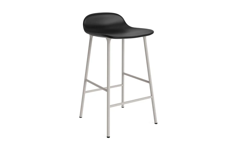 Form Barstuhl 65 cm gepolstert warmes grau Stahl Ultra