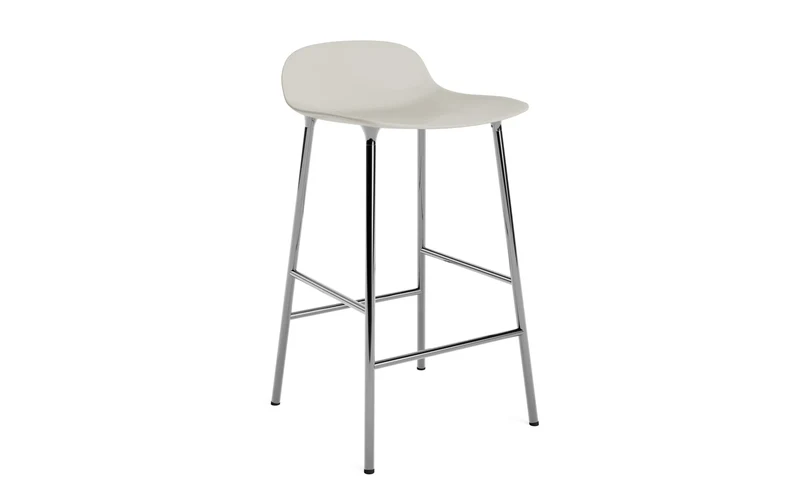 Form Barstuhl 65 cm Hellgrau/Chrom