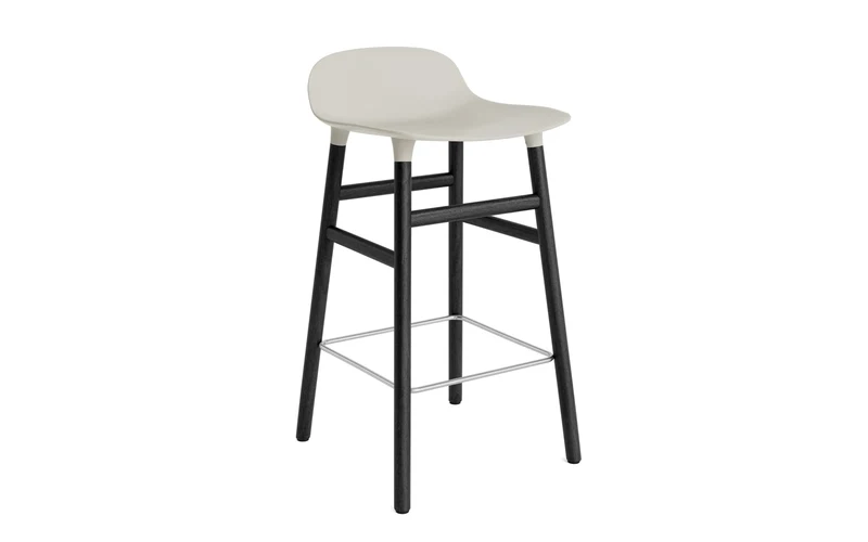Form Barstuhl 65 cm hellgrau/schwarz