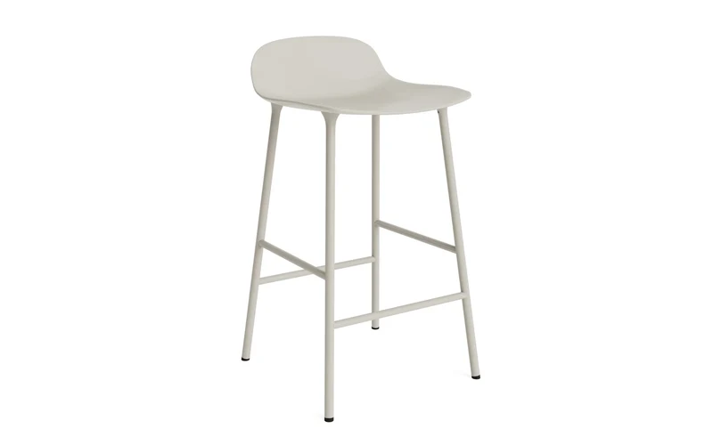 Form Barstuhl 65 cm hellgrau/Stahl