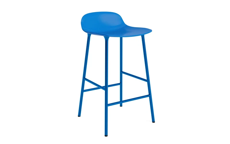 Form Barstuhl 65 cm Leuchtendes Blau/Stahl