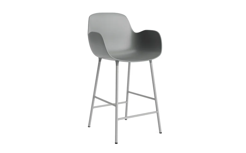 Form Barstuhl 65 cm Stahl/ Grau