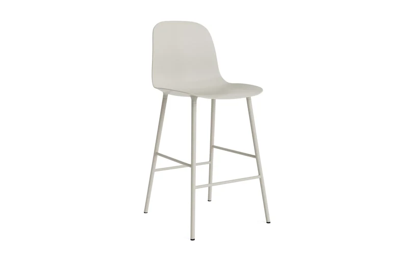 Form Barstuhl 65 cm Stahl/ Hellgrau