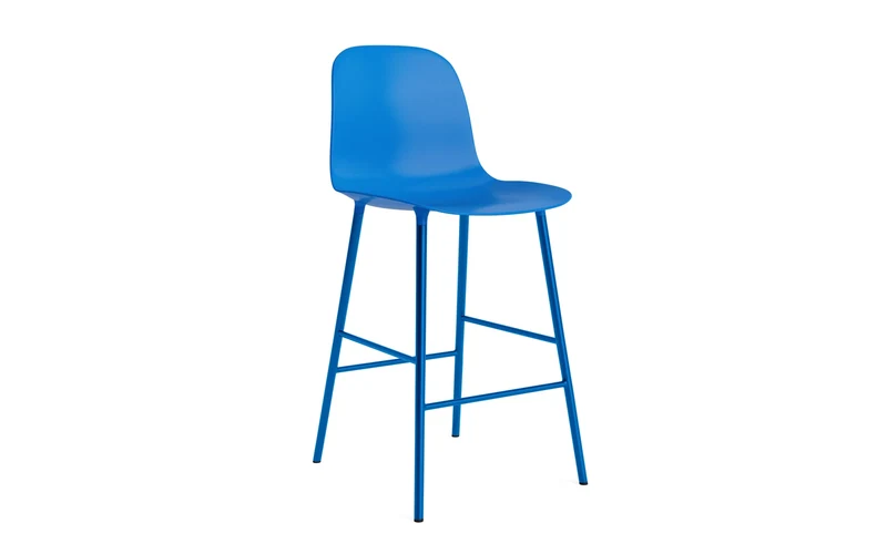 Form Barstuhl 65 cm Stahl/ Leuchtendes blau